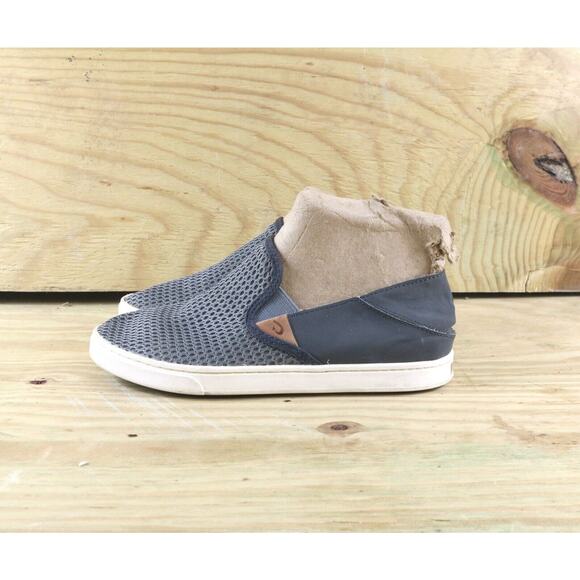 OluKai Womens Shoes PEHUEA Sz 6 Mesh Gray Casual Slip On Flats - Picture 1 of 7